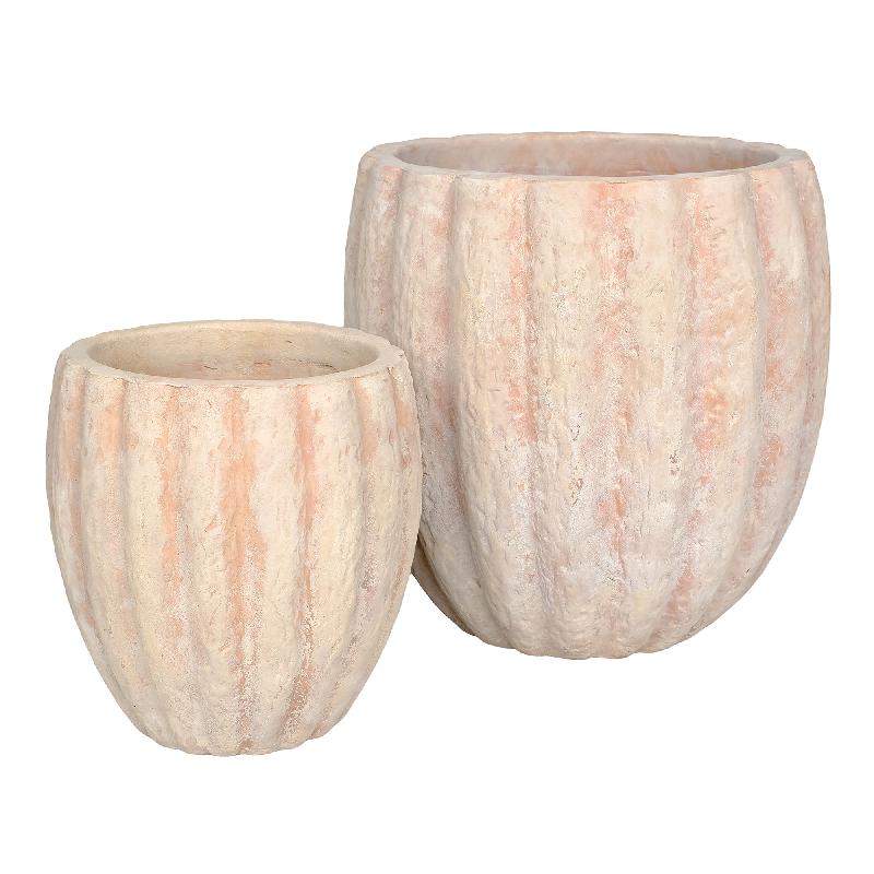 Kendra Natuurlijke Terracotta Hoge Staven Bombay Pot Set van 2 50x50x50 cm