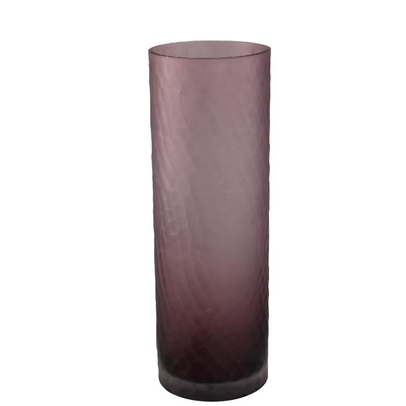 Paulene Lichtroze Glazen Vaas Handgeslepen Recht L 45x15x15 cm