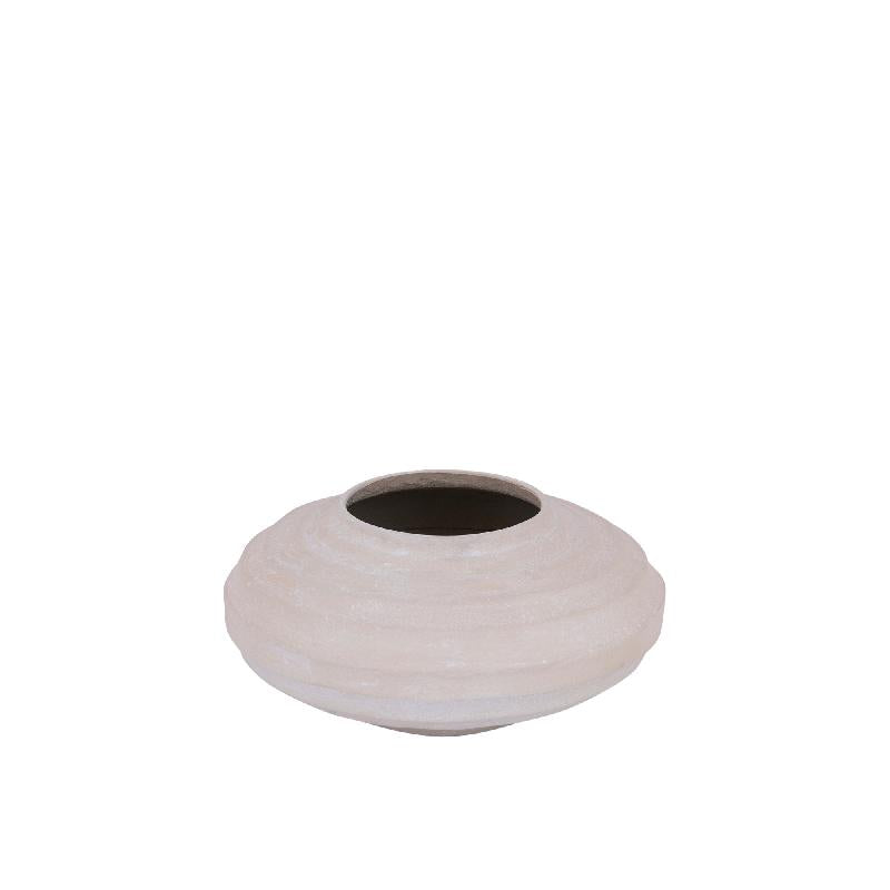 Kody Beige Stone Wash Gietaluminium Geribde Pot S – Set van 2 14x29x29 cm