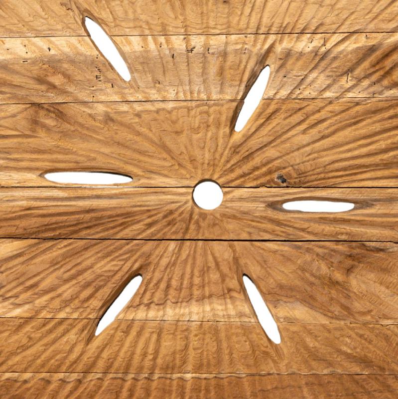 Roch Natuurlijk Teakhout Wandpaneel Gaten Rond S 80x80x3 cm