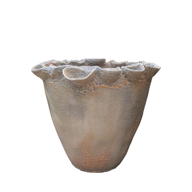 Shanesia Beige Terracotta Bloem Carving Top Pot 80x95x95 cm