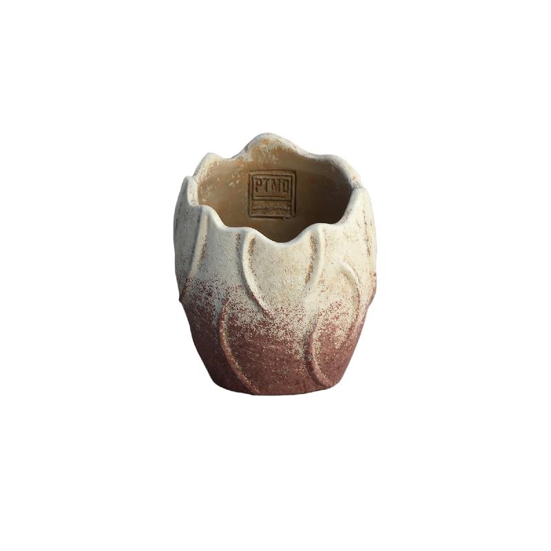 Ryla Lichtroze Cementpot Golvend Design Rond S Set van 12 15x12x12 cm