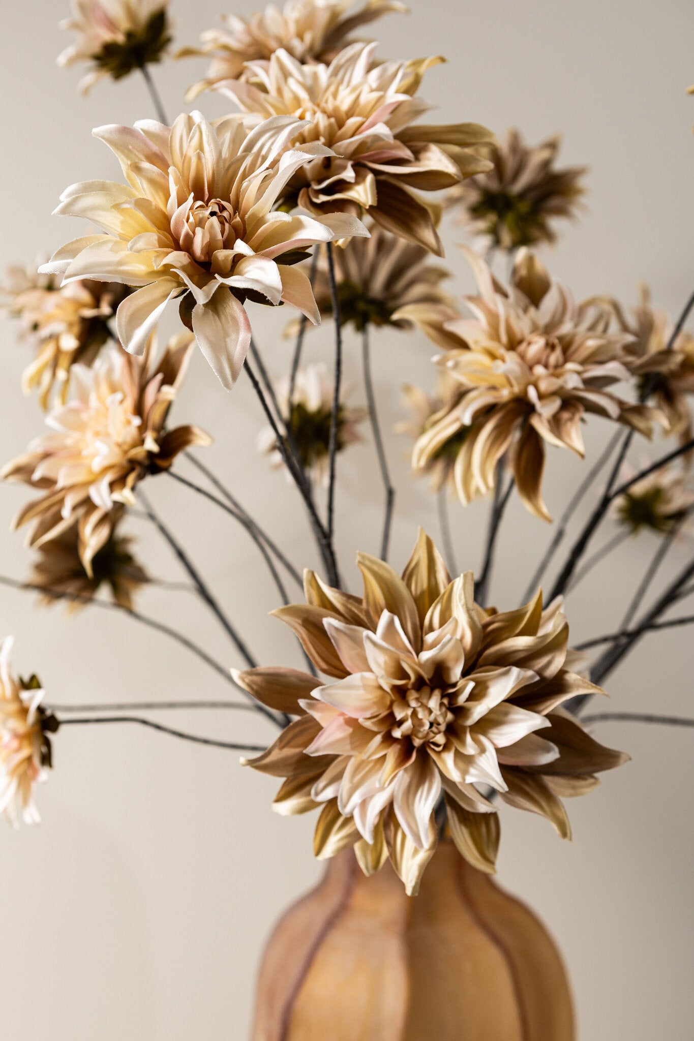 Dahlia Flower Beige Bloementak Set van 12 Stuks 34x111x34 cm