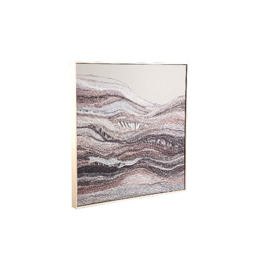 Kirti Zandkleurig Vierkant Wandpaneel met Textiel 82x82x5 cm