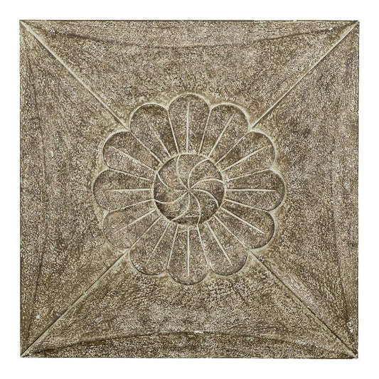 Flowin Champagne MDF Vierkant Bloemen Wandpaneel L 80x80x3.5 cm