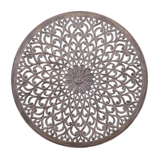 Vane Donkergrijs MDF Rond Gekerfd Wandpaneel M 120x120x2.7 cm