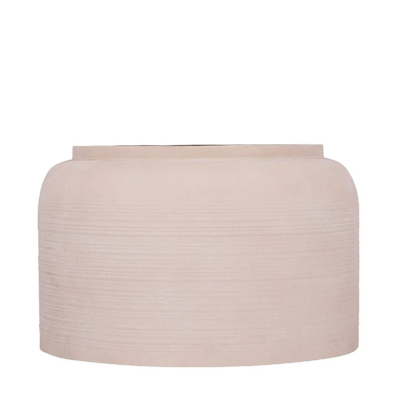 Lavada Beige Ijzeren Boerenpot Laag Gestreept L 32x50x50 cm
