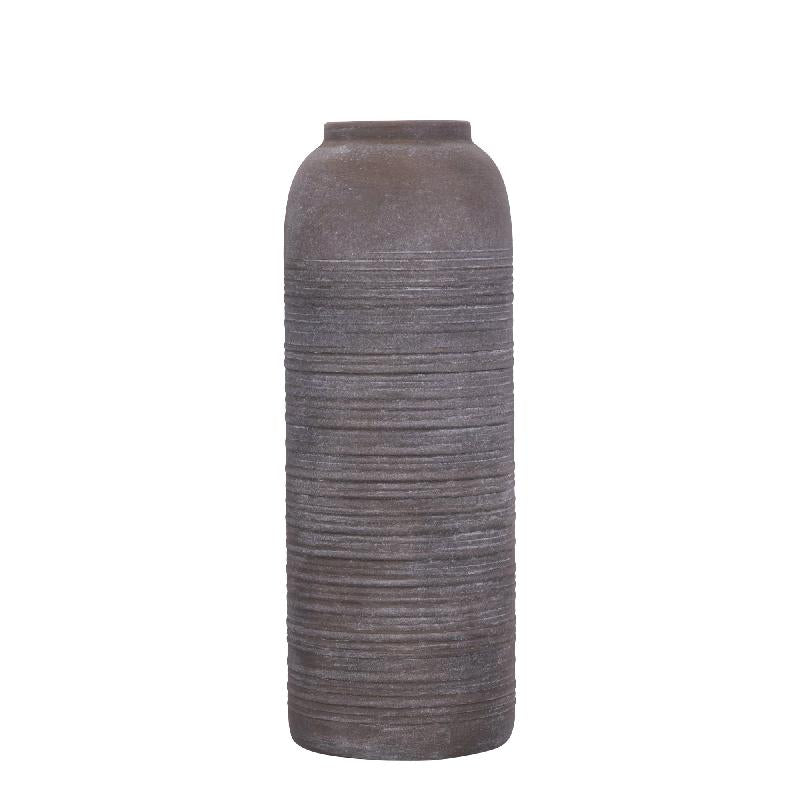 Lavada Donkerbruine Ijzeren Pot Gestreept L - Set van 2 40x15x15 cm