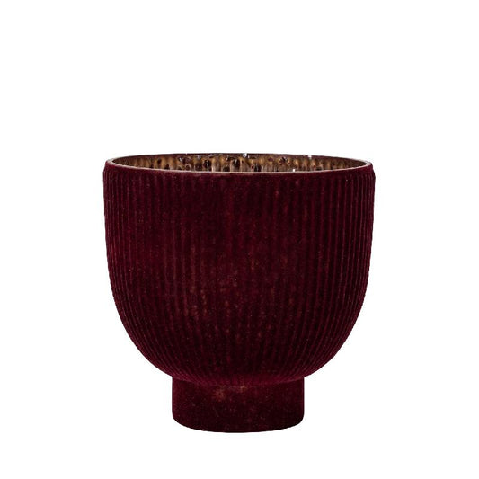 Jordian Bordeaux Glas Windlicht Met Flocking 20x20x20 cm