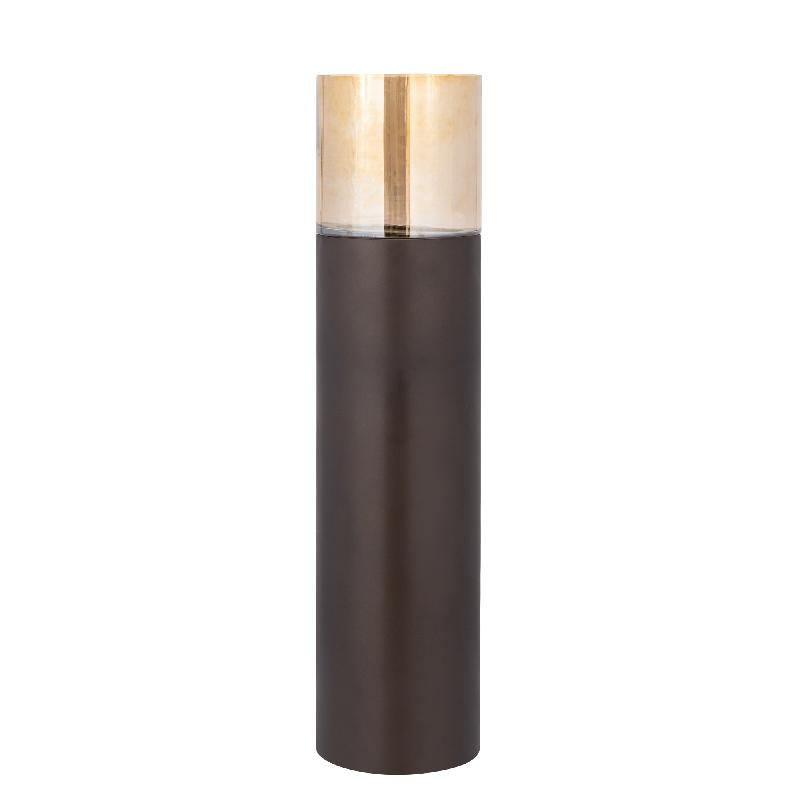 Moreno Donkerbruin Ijzeren Vloer Windlicht Glas L 127x25x25 cm