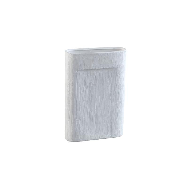 Elenia Witte Keramische Ovale Pot Fijne Lijnen S – Set van 4 Stuks 34.5x23x8.5 cm