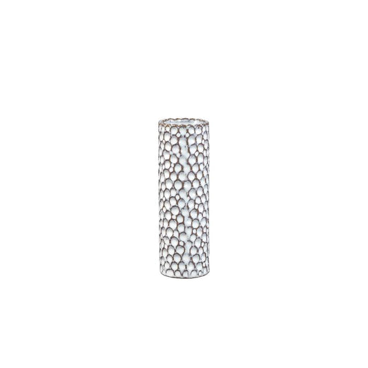 Mayron Witte Keramische Vaas Bubbels Motief M Set van 12 20x6.5x6.5 cm
