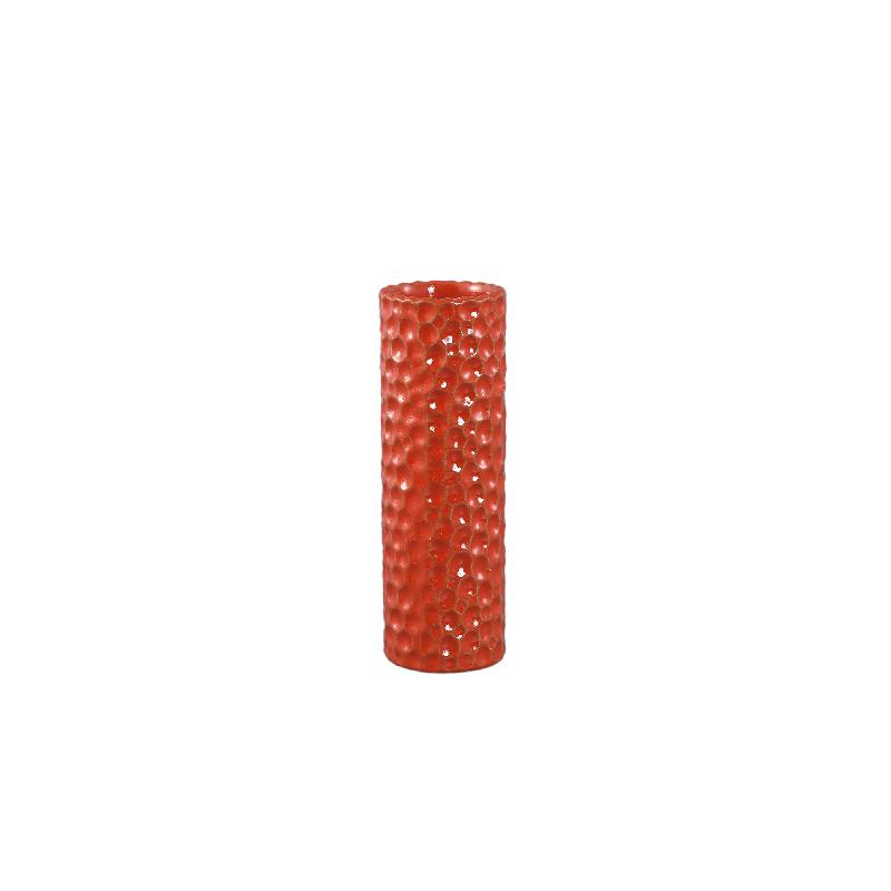 Mayron Oranje Keramische Ronde Vaas Bubbels Patroon M Set van 12 20x6.5x6.5 cm