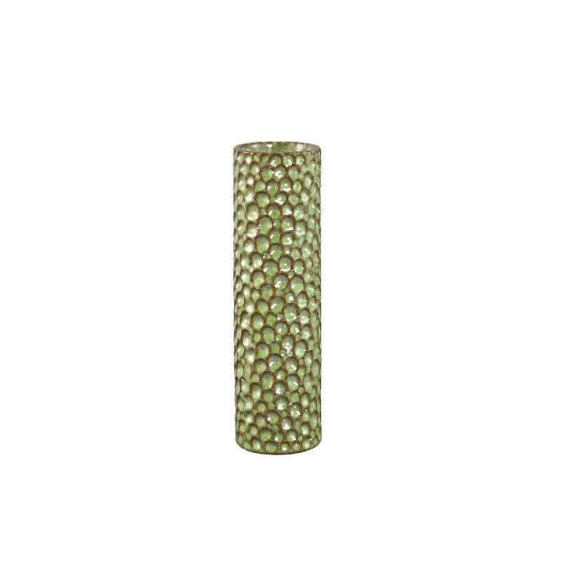 Mayron Groene Keramische Ronde Vaas Bellenpatroon L – Set van 6 27.5x8x8 cm