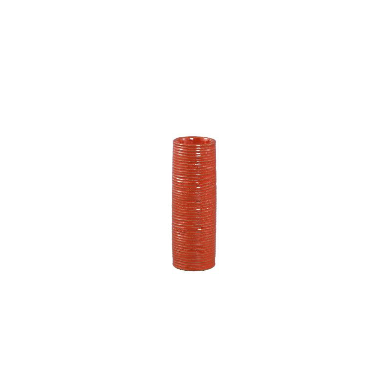 Mayron Oranje Keramische Ronde Vaas Lijnenpatroon S Set van 12 Stuks 15x5x5 cm
