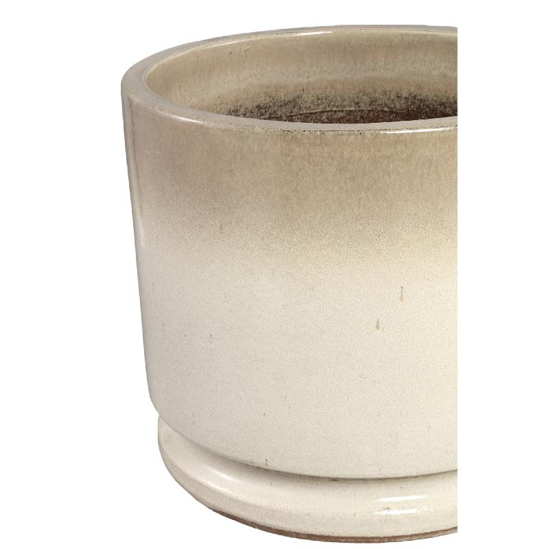 Madsen Beige Keramische Cilinder Pot Set Van 3 Low 45x49.5x49.5 cm