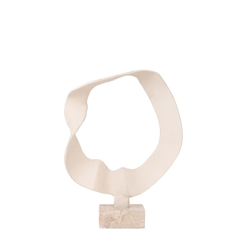 Vae Beige Gietaluminium Rond Golf Travertijn Voet Set van 2 36x27x10 cm