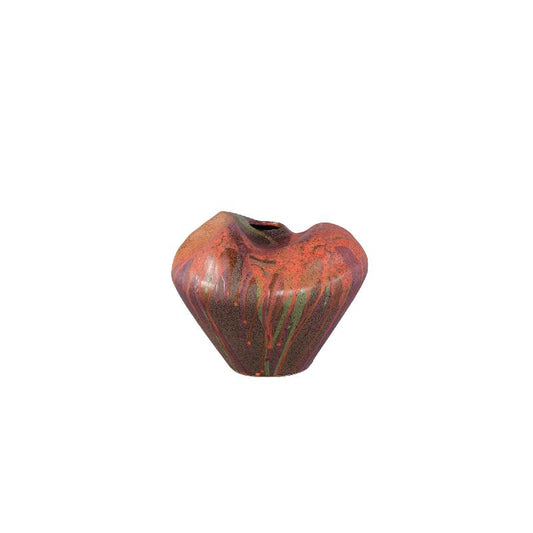 Dangelo Roodbruin Keramische Vaas Onregelmatig Set van 4 Stuks 17.5x23x22 cm