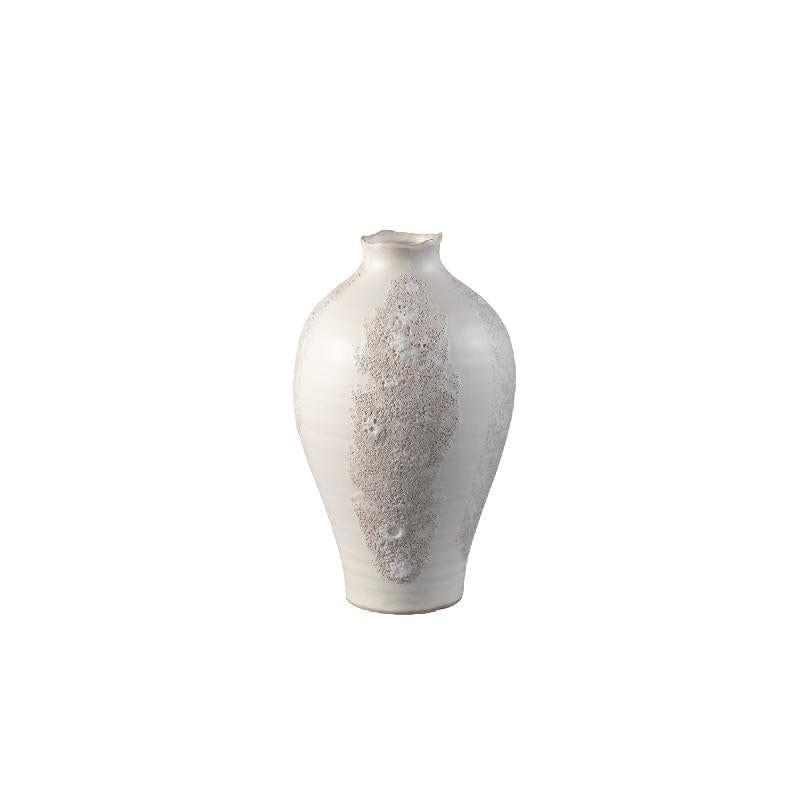Dangelo Witte Keramische Vaas Rond Set van 2 28.5x18x18 cm