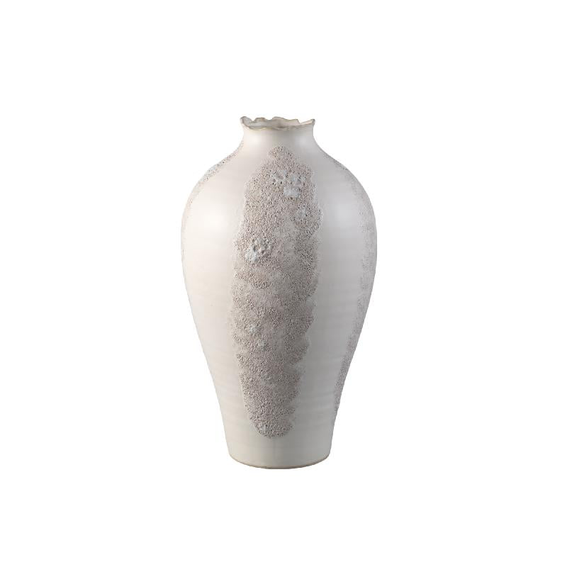 Dangelo Witte Keramische Vaas Rond L 40.5x23.5x23.5 cm