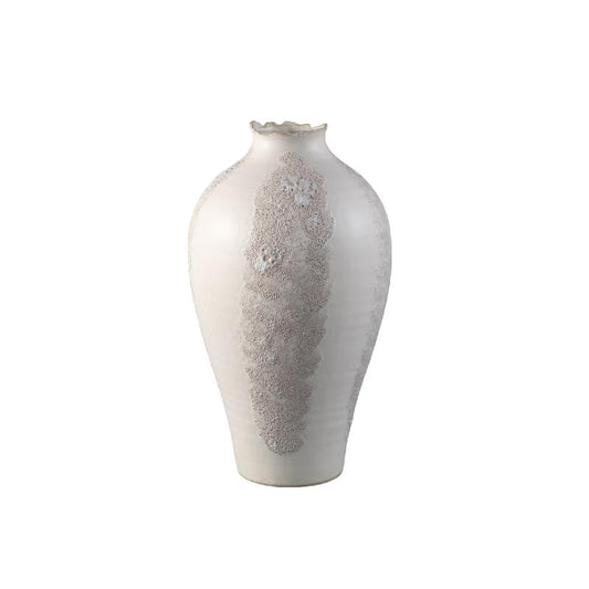 Dangelo Witte Keramische Vaas Rond L 40.5x23.5x23.5 cm