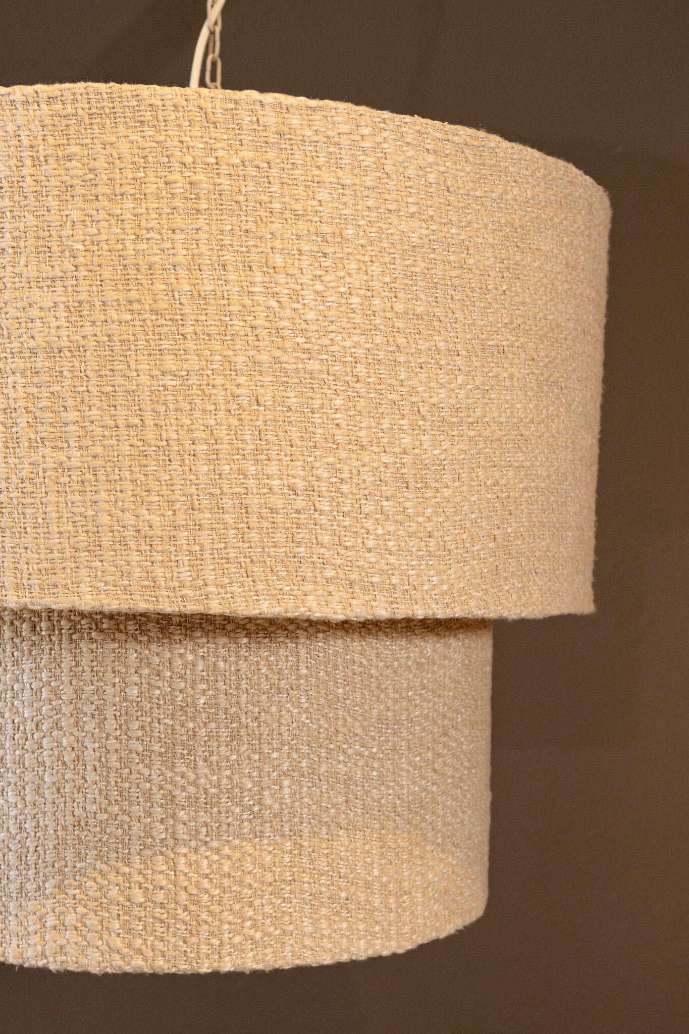 Devi Taupe Hanglamp Dubbele Laag Stof Rond 55x61x61 cm
