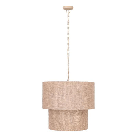 Devi Taupe Hanglamp Dubbele Laag Stof Rond 55x61x61 cm