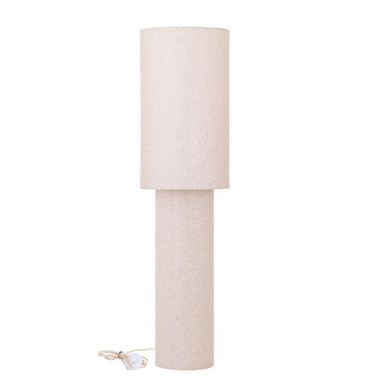 Devi Natuurlijke Linnen Staande Lamp Rond Met Voet 108x28x28 cm