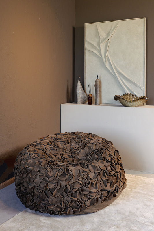Nevo Bruine Suède Leren Zitzak Rond 60x100x100 cm