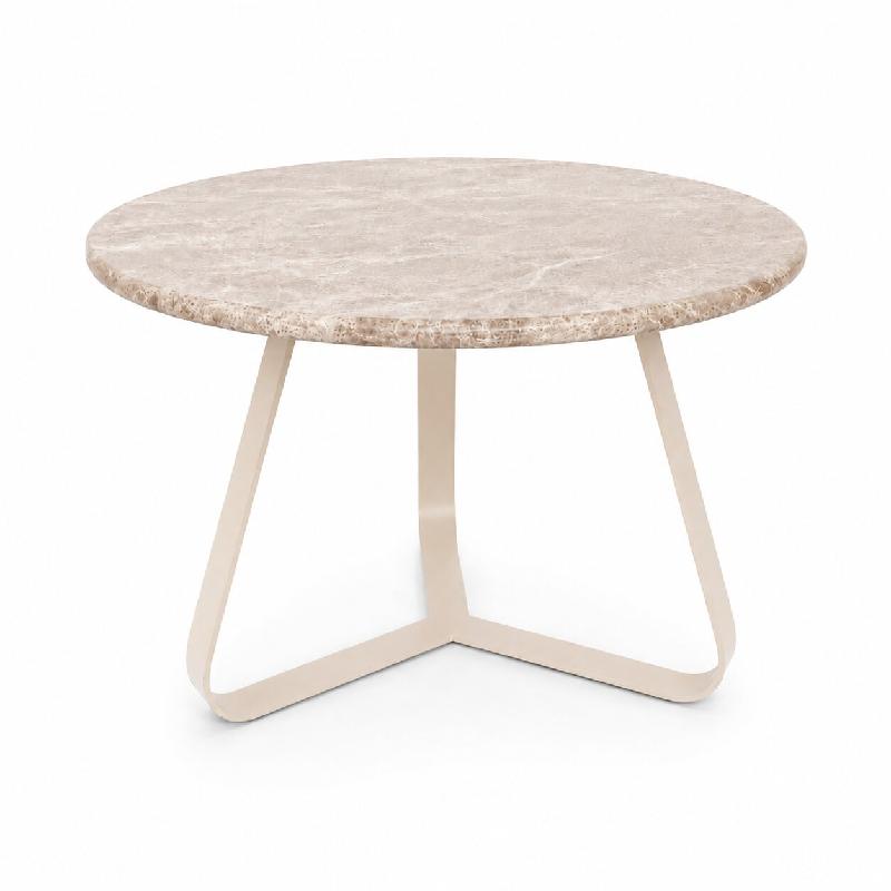 Kae Beige Marmeren Salontafel Met Ijzeren Poten Rond S 41x59x59 cm