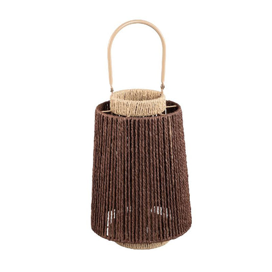Karvin Bruine Mix Ronde Papieren Touw Lantaarn Set van 4 35x23.5x23.5 cm