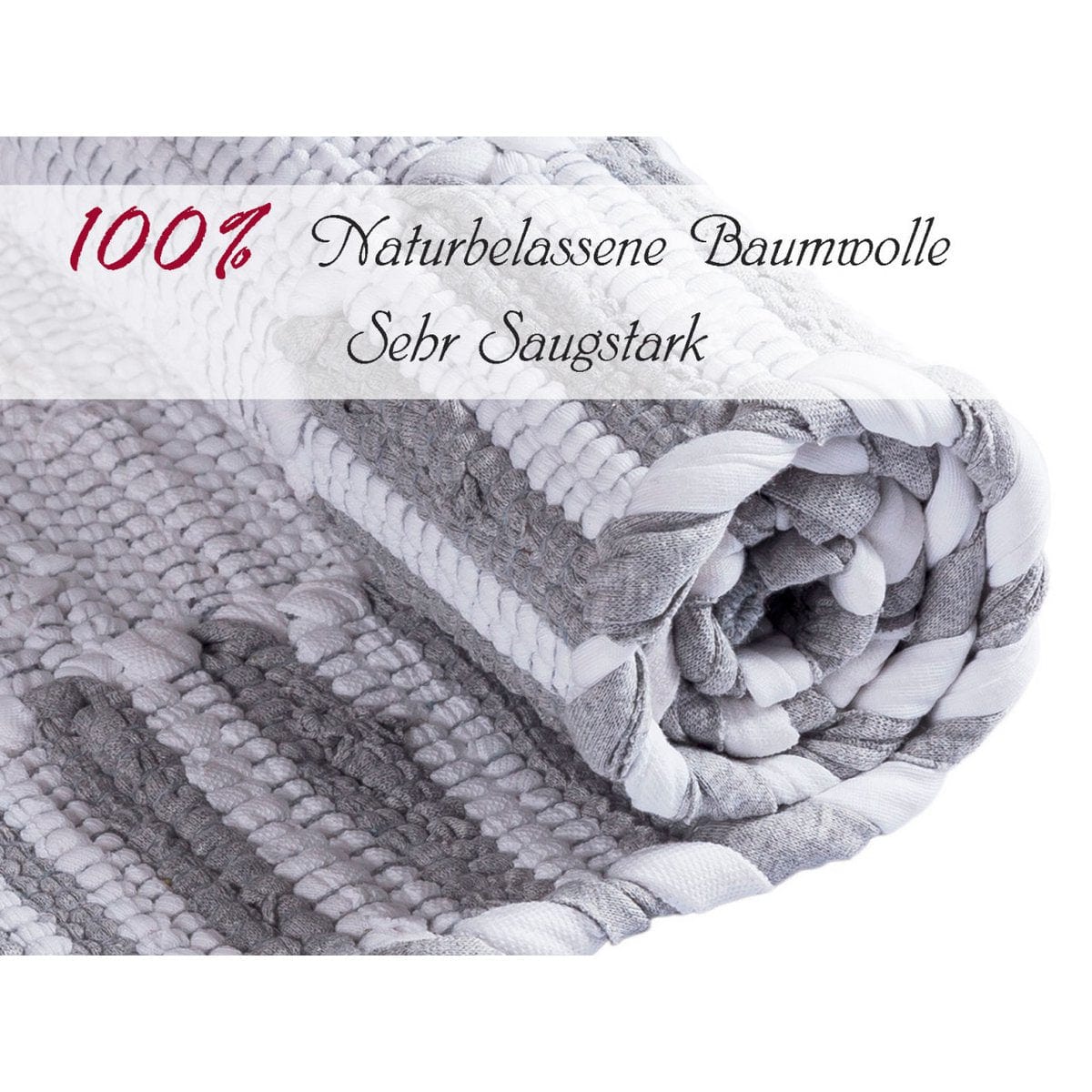 Voglrieder kreatives Wohnen Badkamertapijt set van 2 grote 80 x 50 cm 100% katoenen badmat badmat Chindi