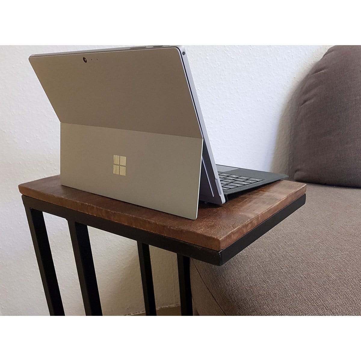 Voglrieder kreatives Wohnen Bijzettafel banktafel laptoptafel C-tafel 40x60x25 cm Liverpool metalen frame zwart of wit
