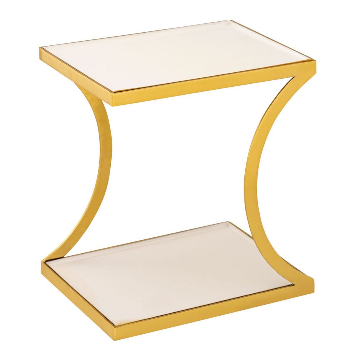 Voglrieder kreatives Wohnen Bijzettafel decoratieve tafel vierkant 40 H 45 cm lampentafel salontafel Eden tafel metaal goud en email