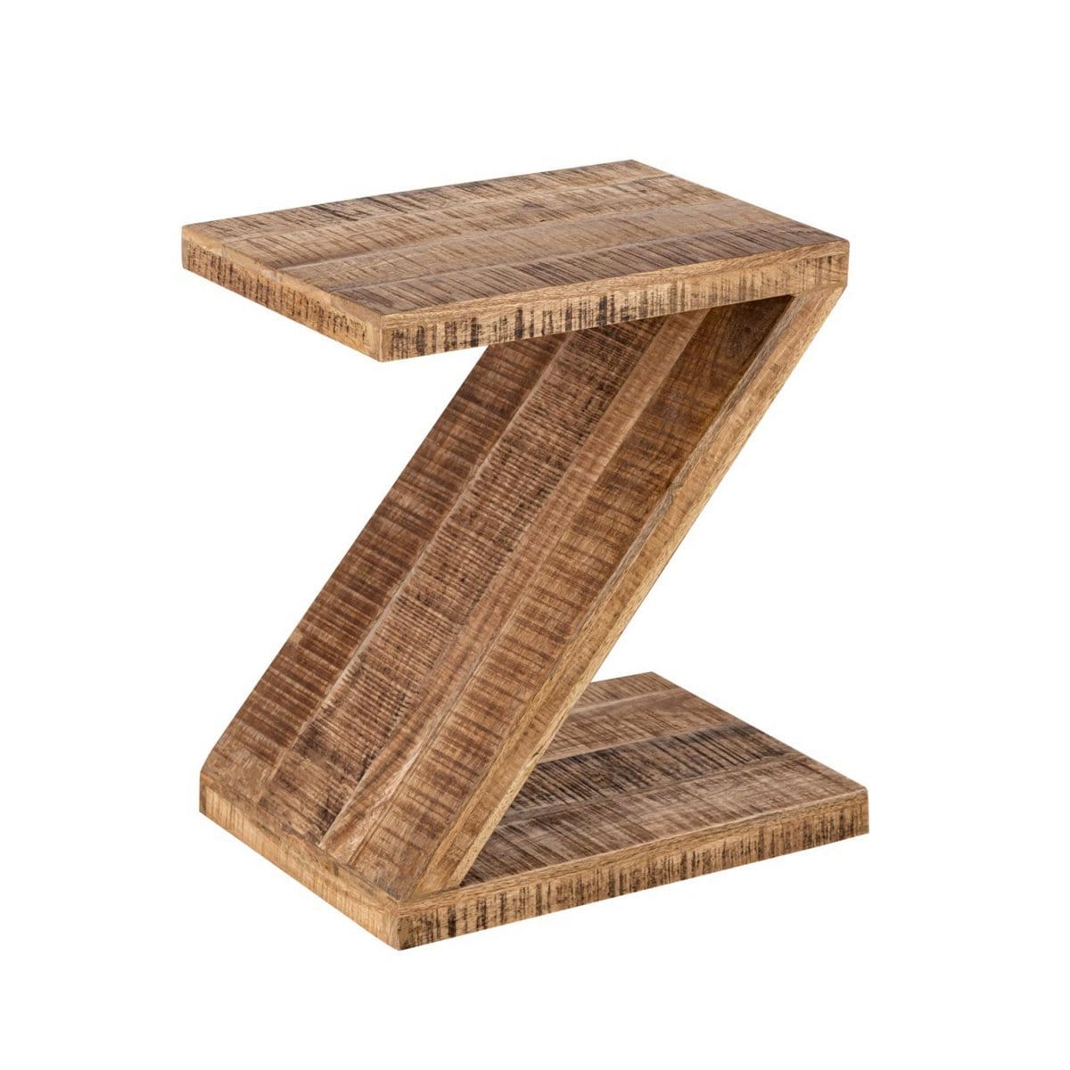 Voglrieder kreatives Wohnen Bijzettafel hout Z-vorm 42x50x31cm Zoro salontafel bloementafel duurzaam mango teruggewonnen hout