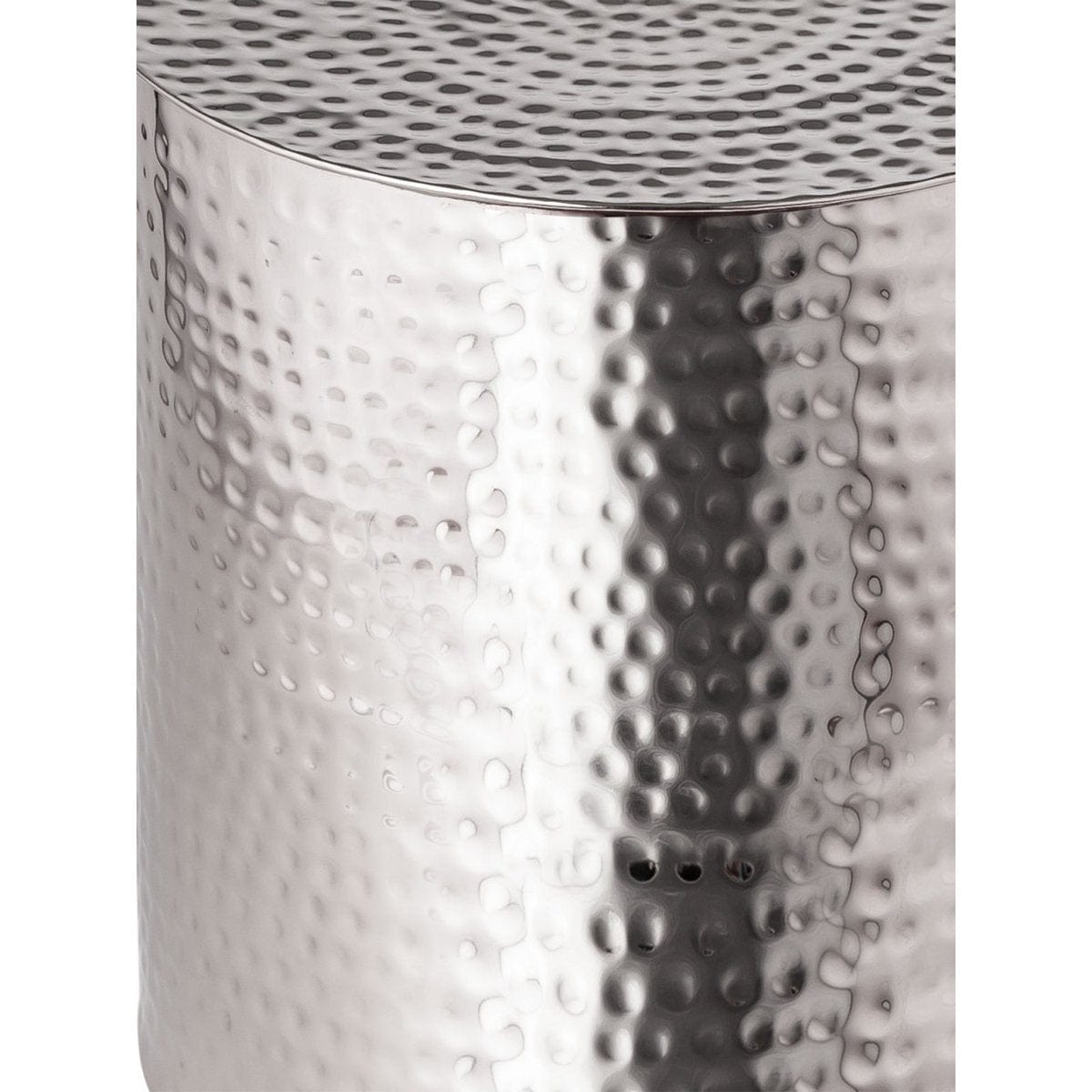 Voglrieder kreatives Wohnen Bijzettafel metaal ø 40 x 45 cm ronde siertafel Tunis zilver of goud gehamerd aluminium