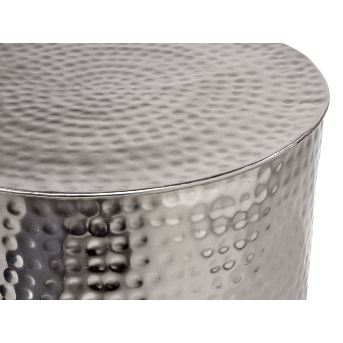 Voglrieder kreatives Wohnen Bijzettafel metaal ø 40 x 45 cm ronde siertafel Tunis zilver of goud gehamerd aluminium