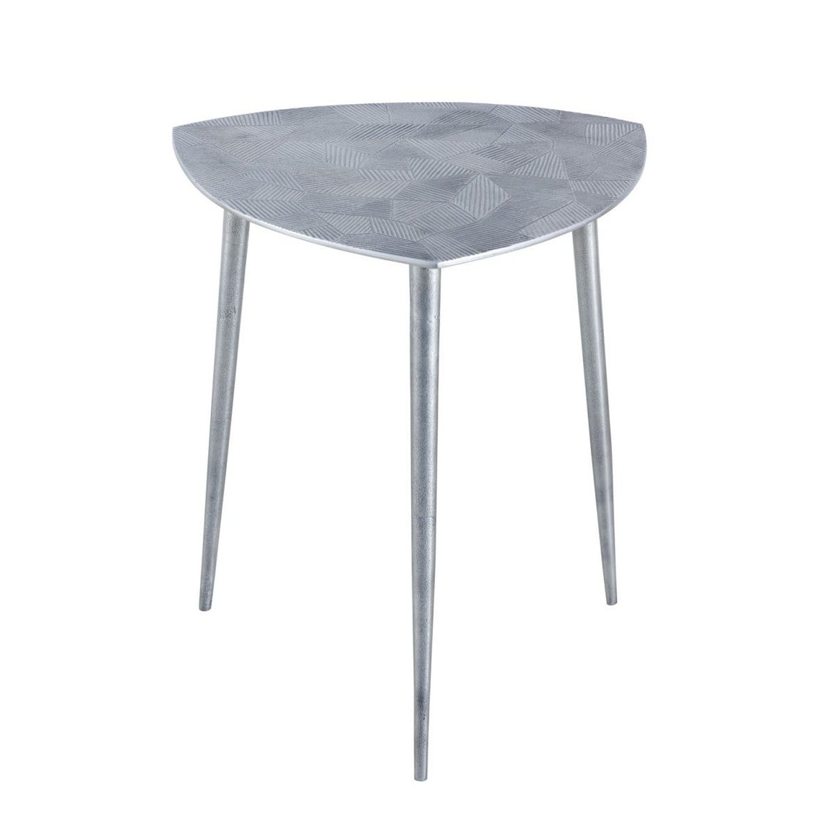 Voglrieder kreatives Wohnen Bijzettafel metalen siertafel Alster 35x46x35 cm driehoekig klassiek design aluminium zilver of goud