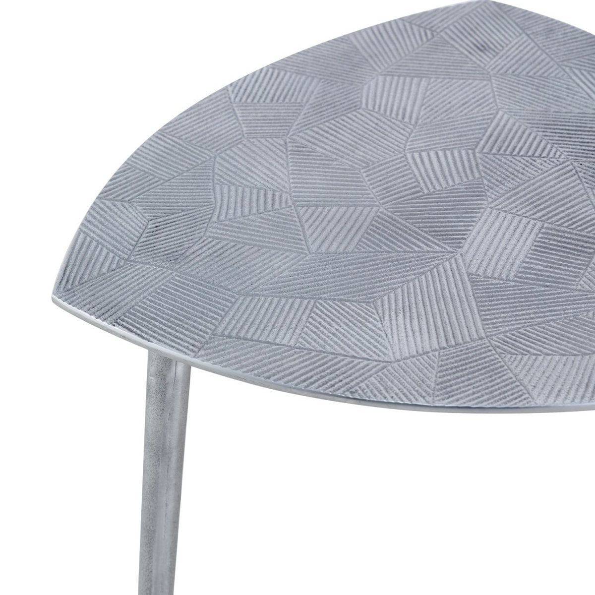 Voglrieder kreatives Wohnen Bijzettafel metalen siertafel Alster 35x46x35 cm driehoekig klassiek design aluminium zilver of goud