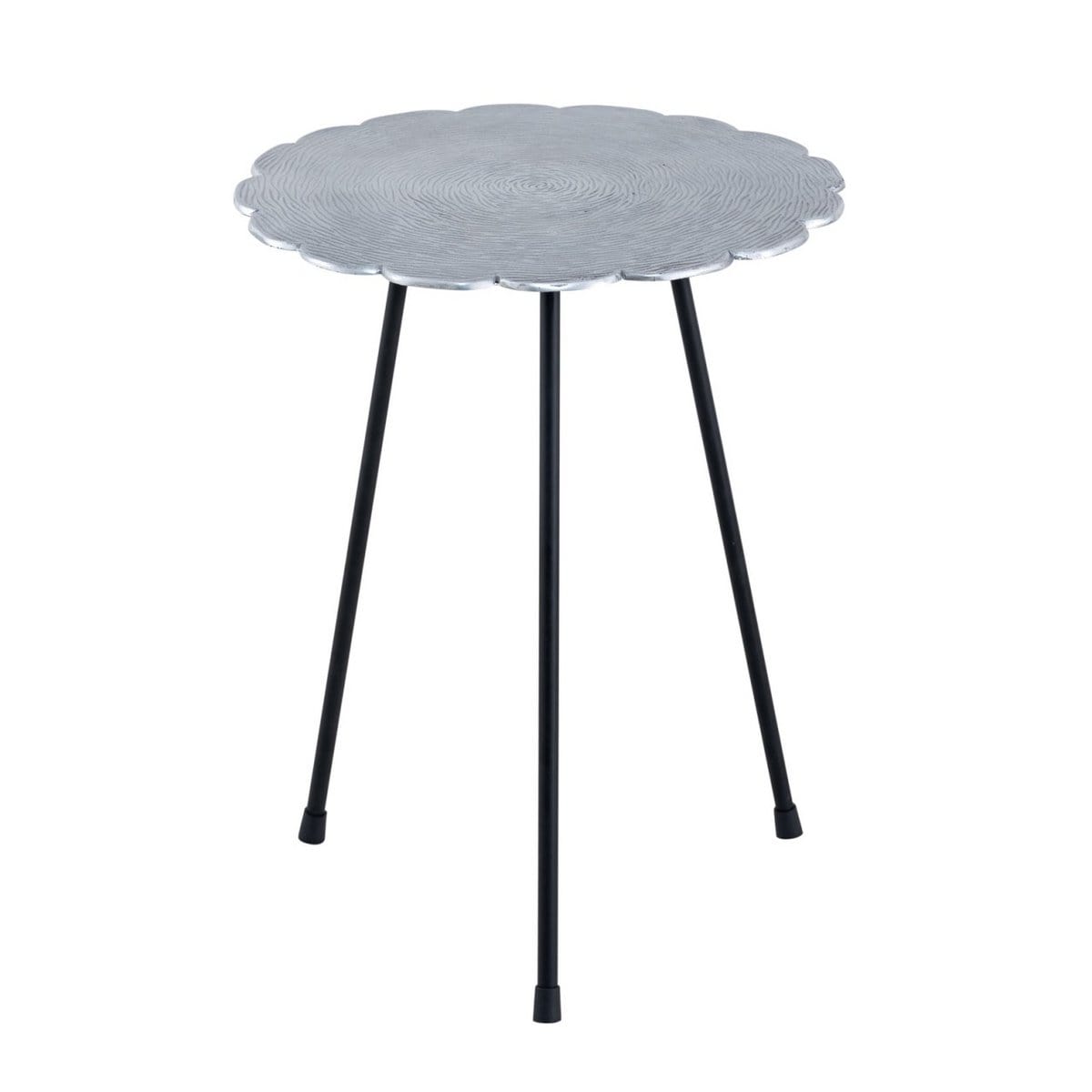 Voglrieder kreatives Wohnen Bijzettafel metalen siertafel Hilton ø 35 x H 46 cm rond aluminium met structuur zilver of goud