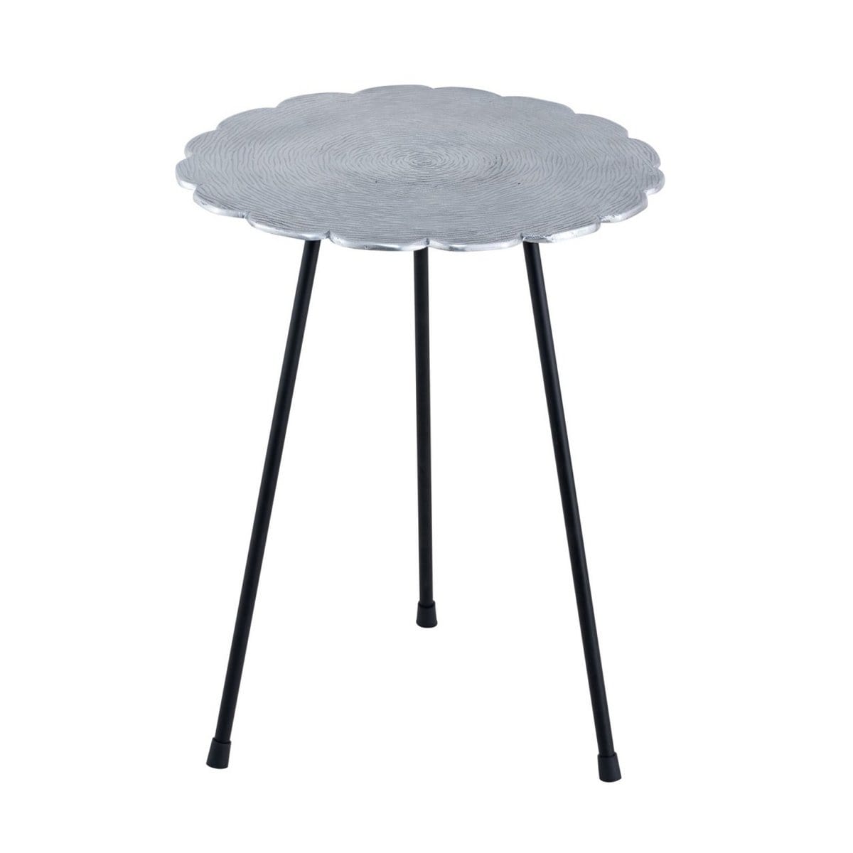Voglrieder kreatives Wohnen Bijzettafel metalen siertafel Hilton ø 35 x H 46 cm rond aluminium met structuur zilver of goud