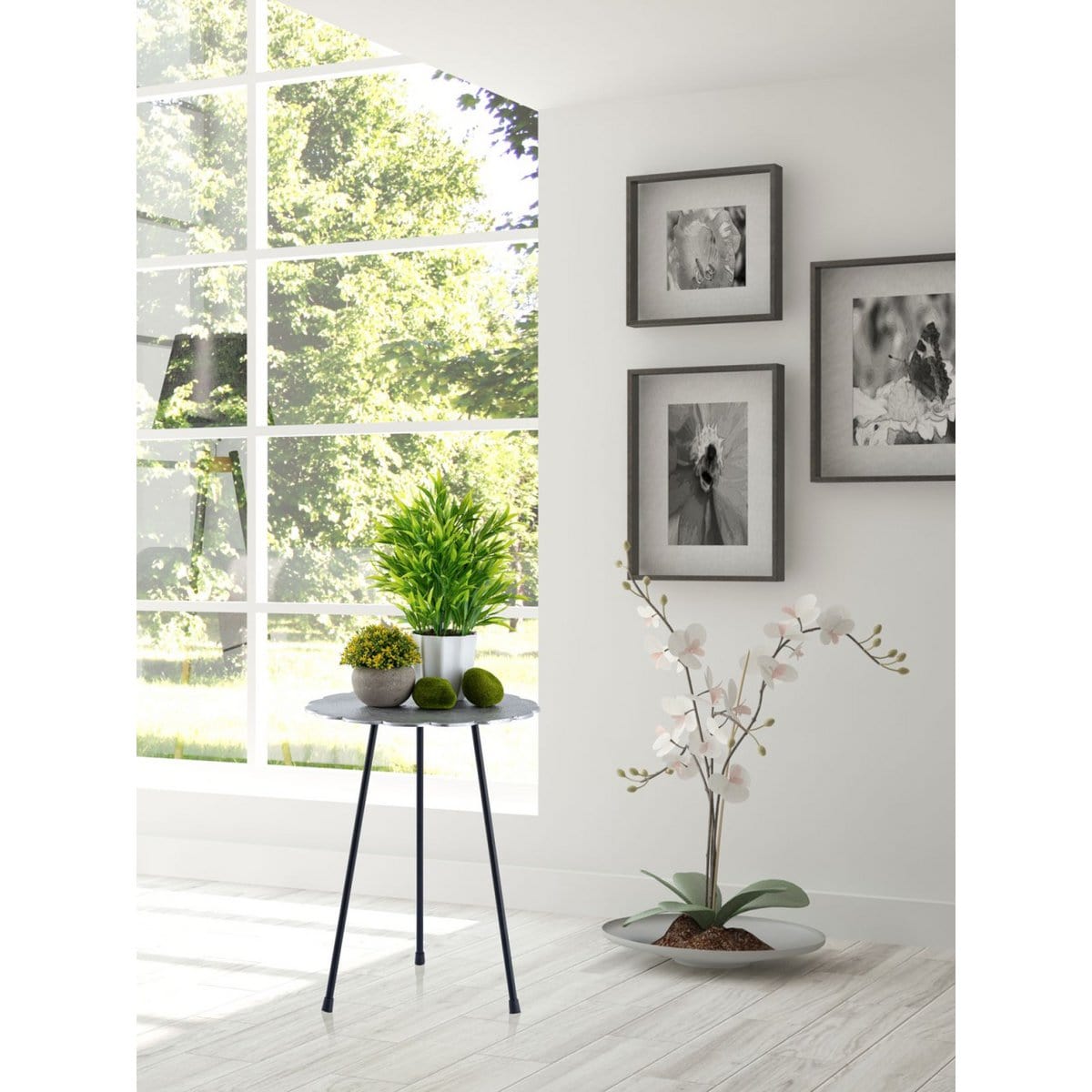 Voglrieder kreatives Wohnen Bijzettafel metalen siertafel Hilton ø 35 x H 46 cm rond aluminium met structuur zilver of goud