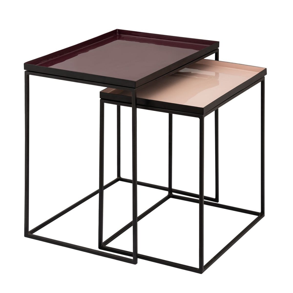 Voglrieder kreatives Wohnen Bijzettafel set van 2 45 H 45 cm decoratieve tafellamp tafel salontafel Kopenhagen tafel emaille