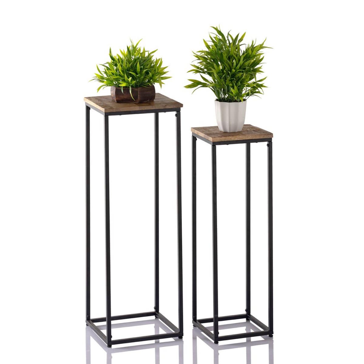 Voglrieder kreatives Wohnen Bloemenzuilen set B 25 en 20 H 78 en 67 cm Bloemenkruk Peru Vierkante plantenstandaard