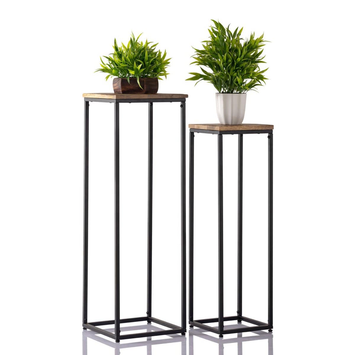 Voglrieder kreatives Wohnen Bloemenzuilen set B 25 en 20 H 78 en 67 cm Bloemenkruk Peru Vierkante plantenstandaard