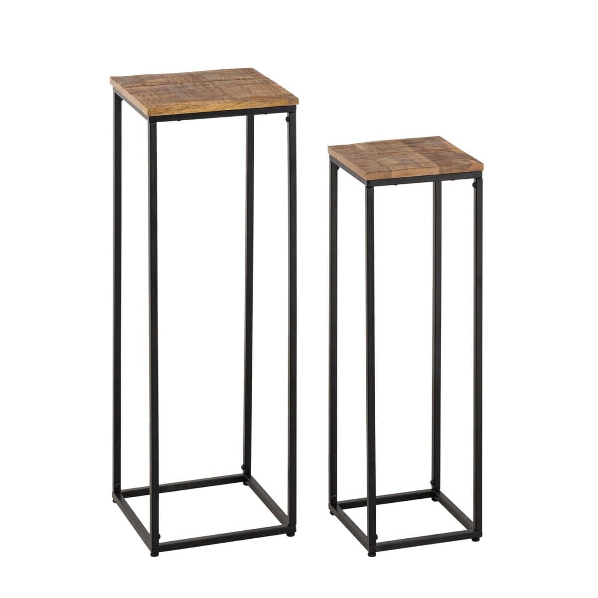 Voglrieder kreatives Wohnen Bloemenzuilen set B 25 en 20 H 78 en 67 cm Bloemenkruk Peru Vierkante plantenstandaard