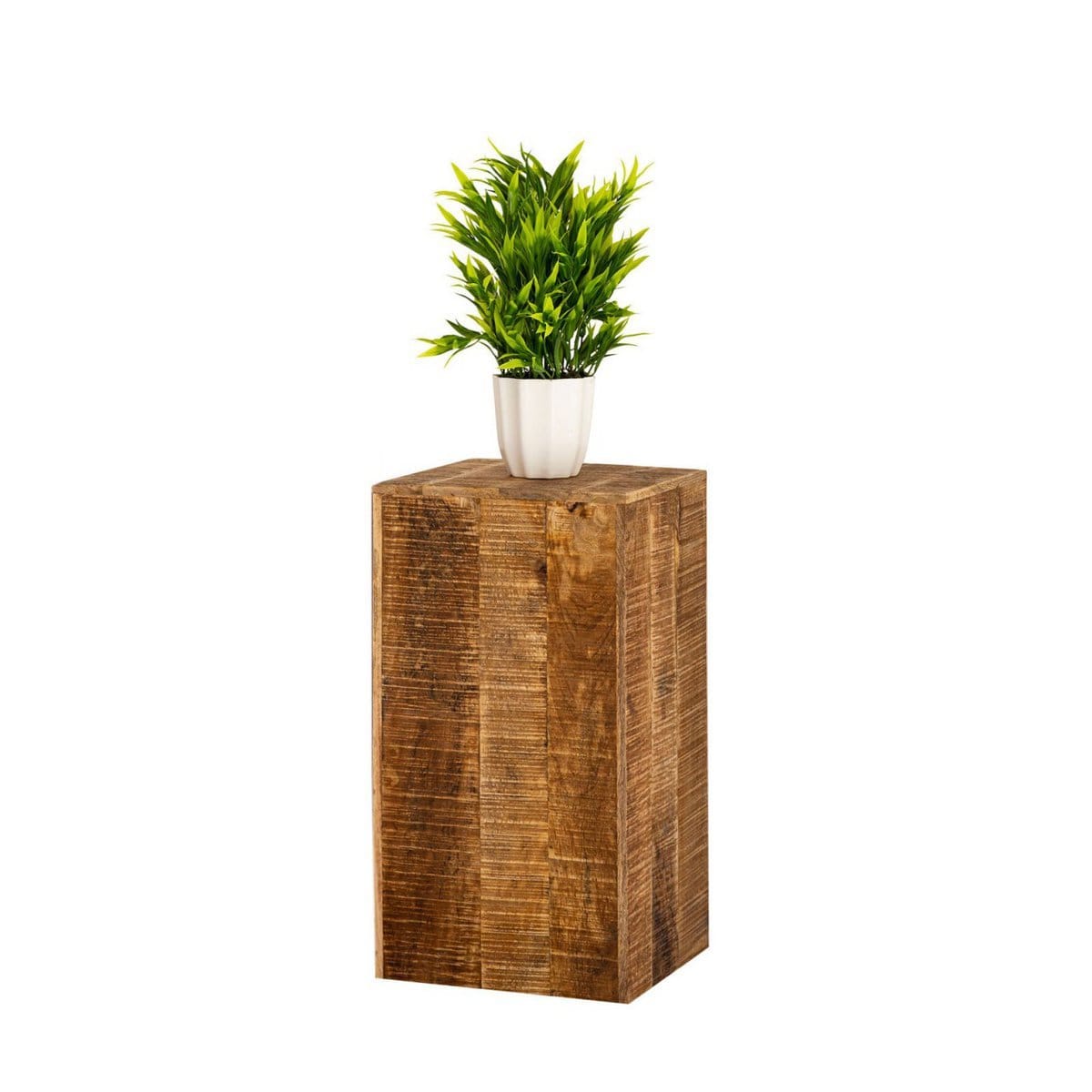 Voglrieder kreatives Wohnen Bloemzuil 27x27 H50 of 73cm bloemenkruk hout plantenstandaard bijzettafel vierkant mangohout