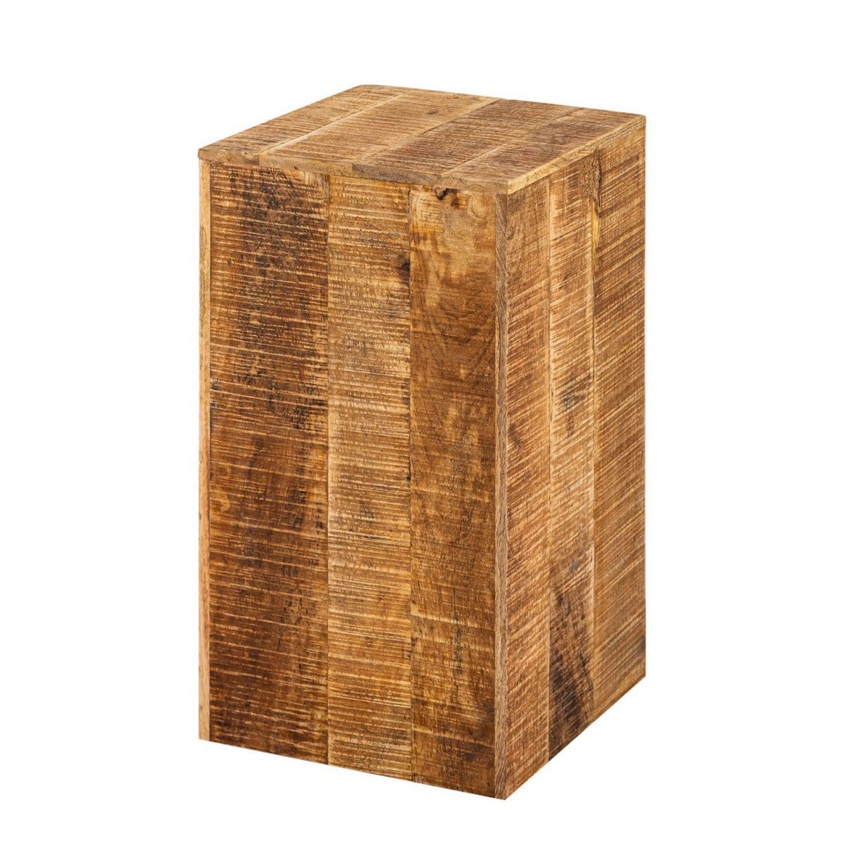 Voglrieder kreatives Wohnen Bloemzuil 27x27 H50 of 73cm bloemenkruk hout plantenstandaard bijzettafel vierkant mangohout
