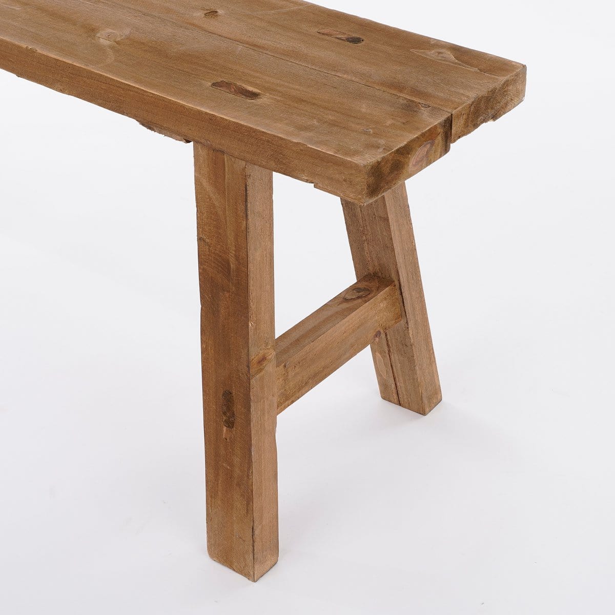 Mica Decorations Bold Houten Bankje - L108 x B29,5 x H36,5 cm - Gerecycled Hout - Bruin