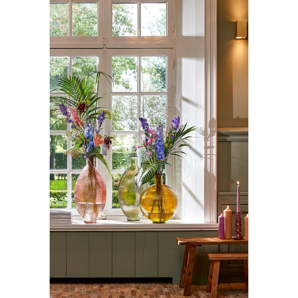 Mica Decorations Bold Houten Bankje - L108 x B29,5 x H36,5 cm - Gerecycled Hout - Bruin